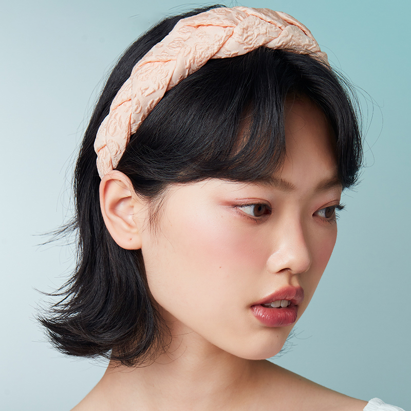 清新印花刺繡麻花髮箍-FANYIACC