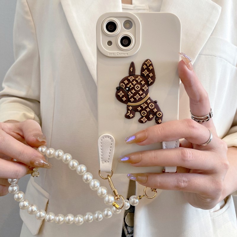 簡約法鬥犬手提式iPhone手機殼 可斜跨-FANYIACC