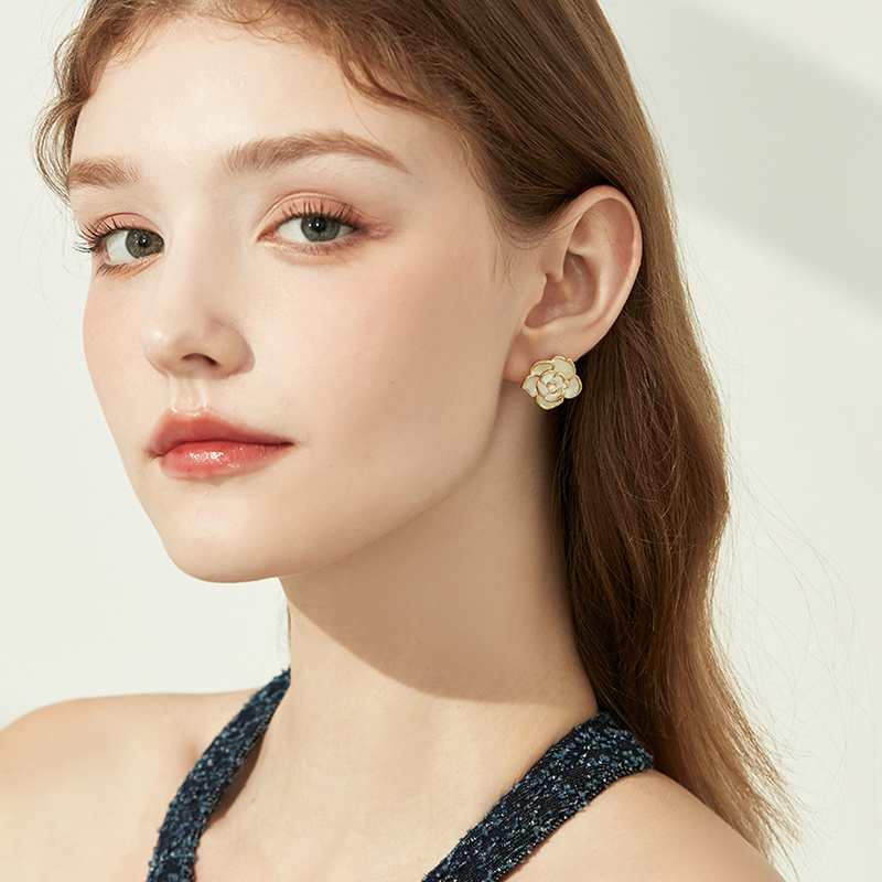 山茶花珍珠耳環-FANYIACC