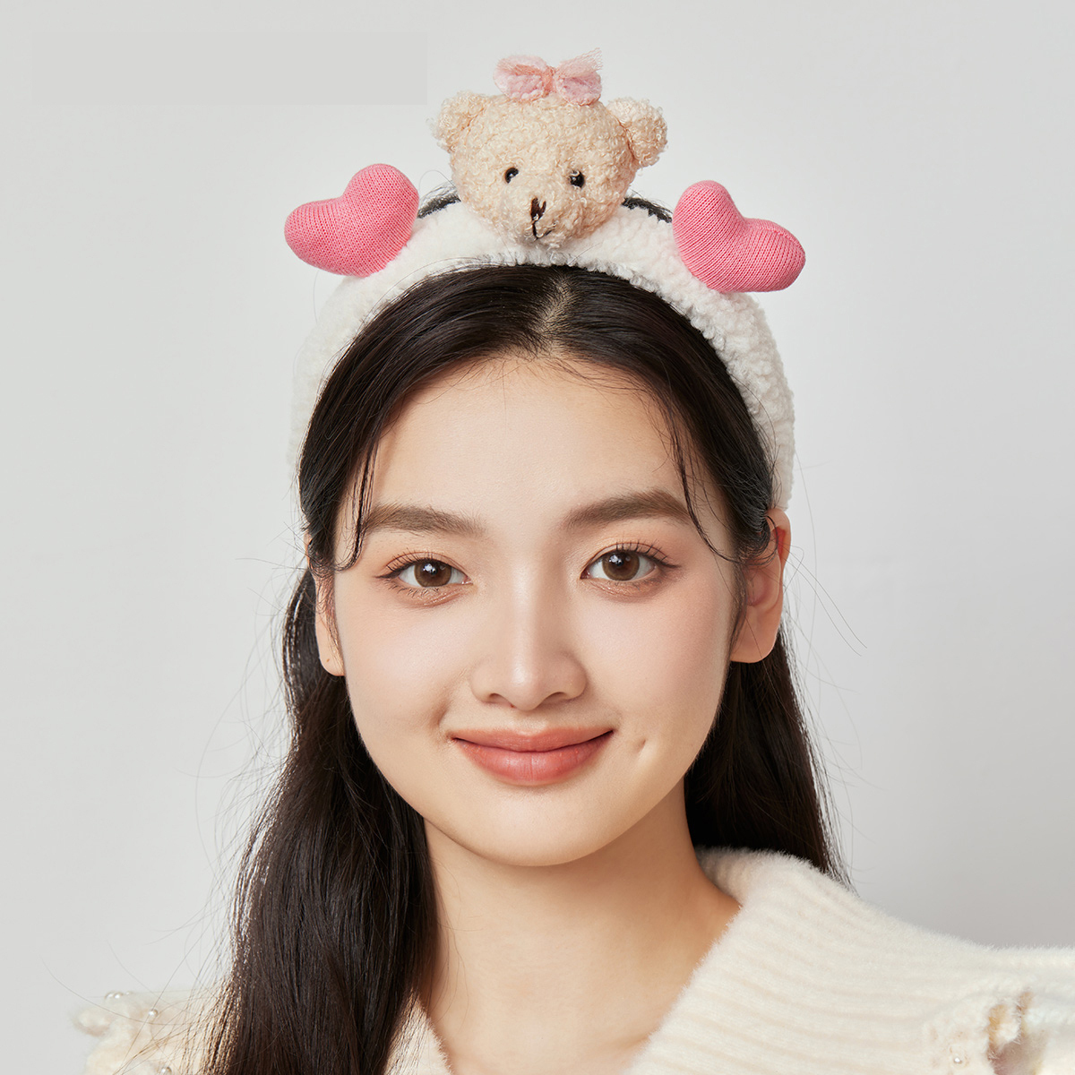 可愛毛絨小熊洗臉髮箍-FANYIACC