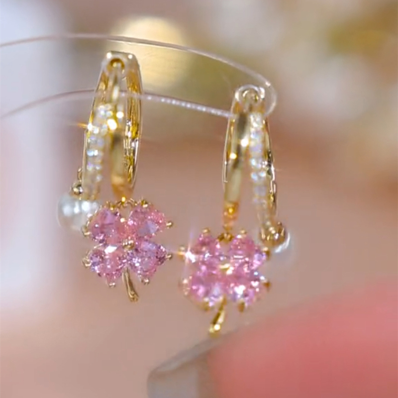 星辰之歌 | 粉色幸運草耳環