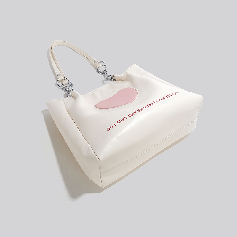 新款法式愛心 大容量托特包     白色底部