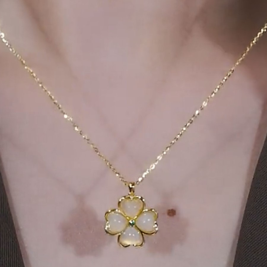 貓眼石四葉草項錬-FANYIACC