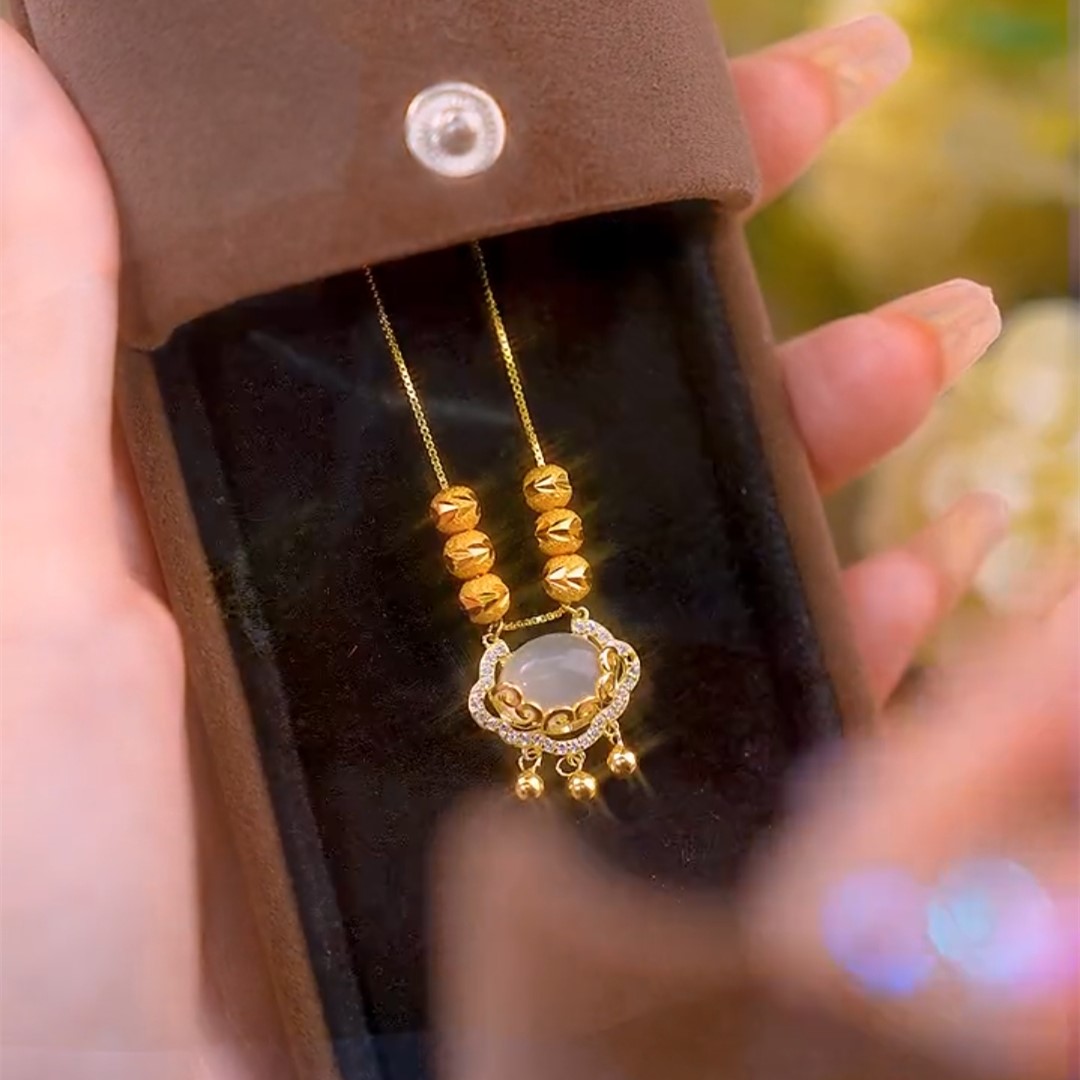 金色轉運珠平安鎖項錬-FANYIACC