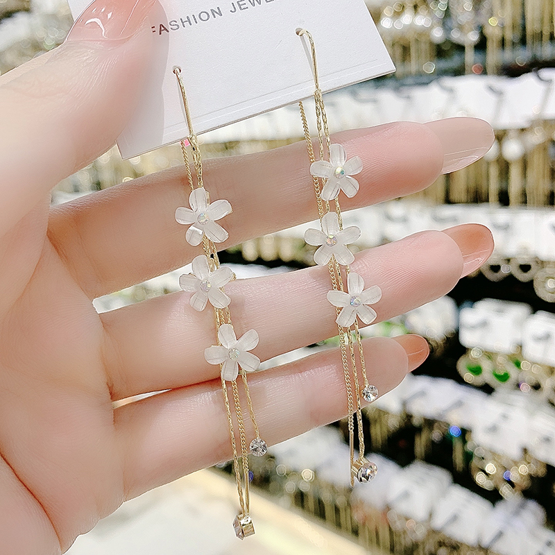 五辦花朵流蘇耳環-FANYIACC