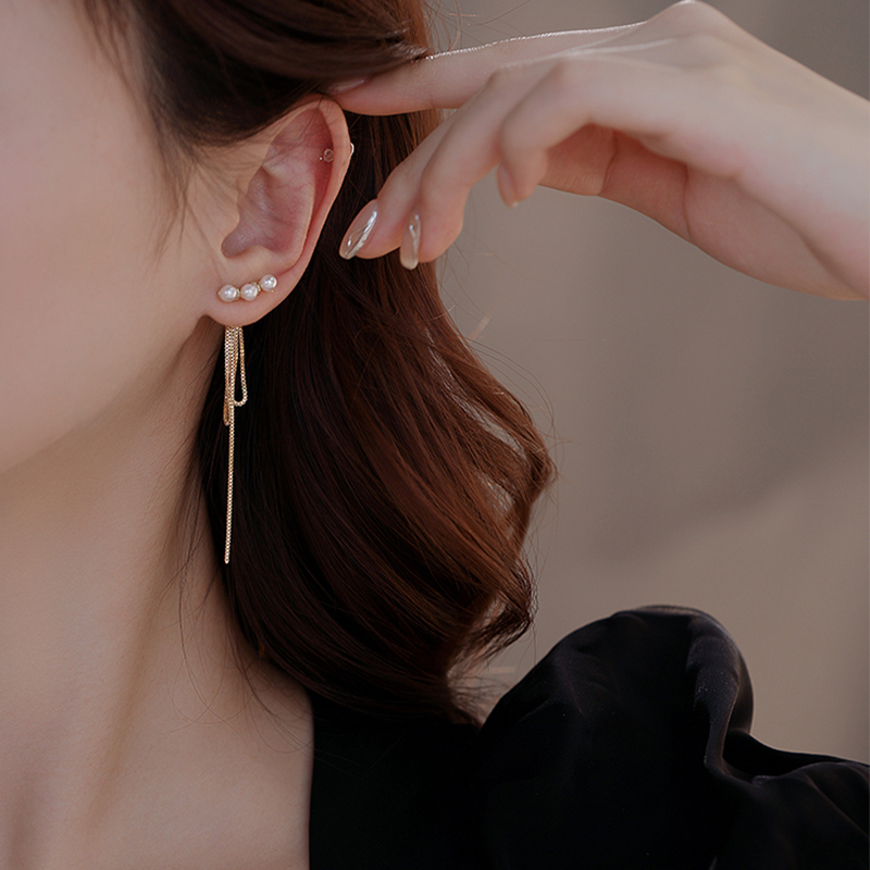 一款兩戴 珍珠流蘇耳環-FANYIACC