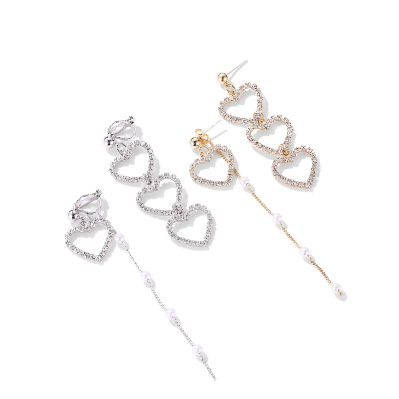 不對稱愛心•夾式耳環-FANYIACC