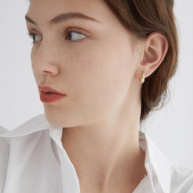 金色豆豆耳扣耳環-FANYIACC