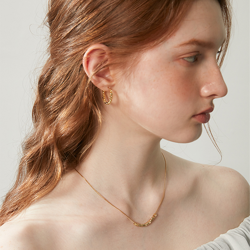 金屬小方塊圈圈耳環-FANYIACC