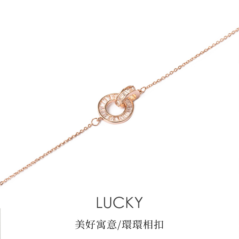 玫瑰金羅馬圓環項錬-FANYIACC