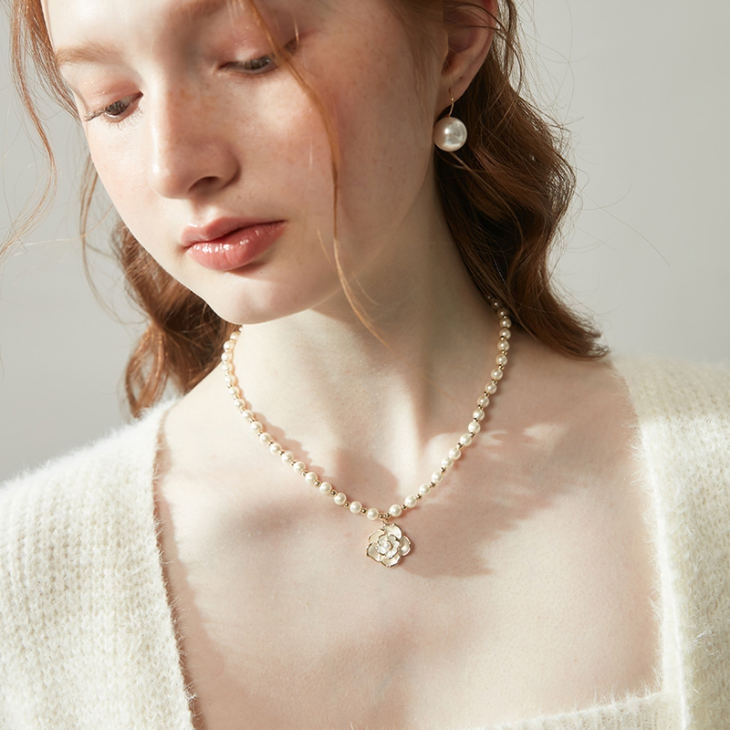 花朵珍珠項錬-FANYIACC