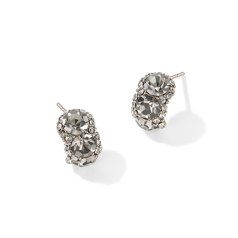 黑色鋯石C型•夾式耳環-FANYIACC