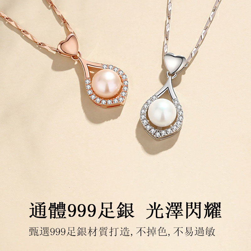 珍珠項錬純銀鎖骨錬    -FANYIACC