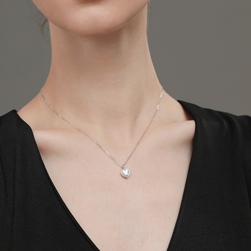 925純銀滿鑽愛心項錬-FANYIACC