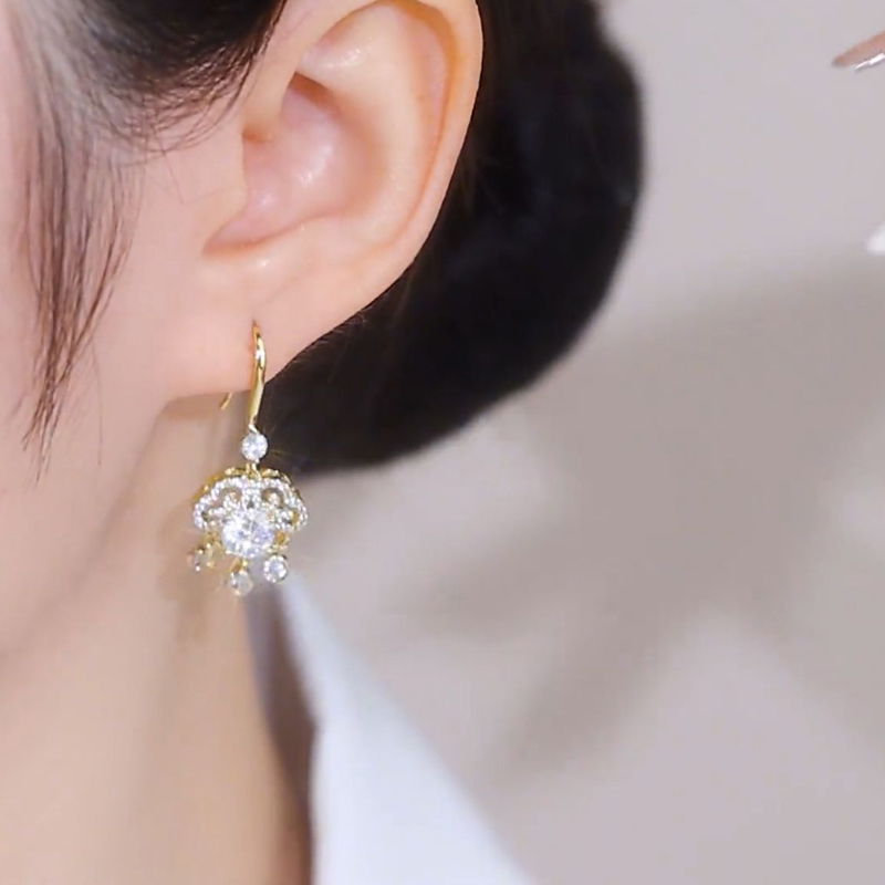 新款如意鎖流蘇耳環-FANYIACC