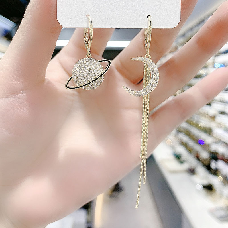 不對稱星球月亮耳環-FANYIACC