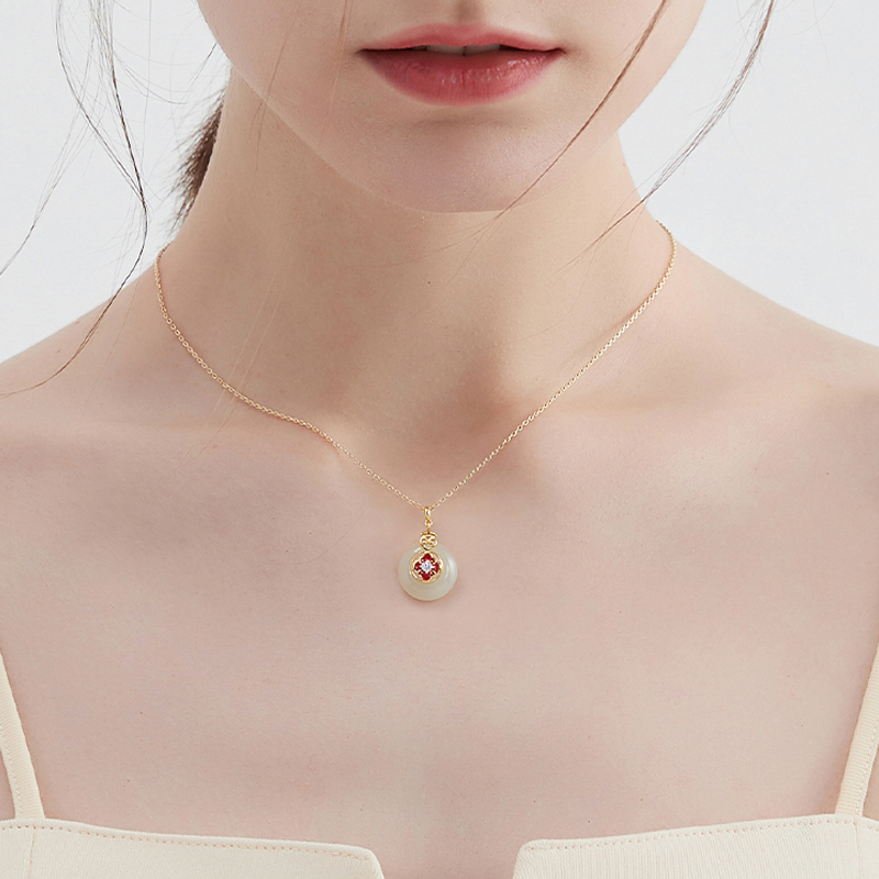 祈願 | 和田玉如意平安扣項錬-FANYIACC