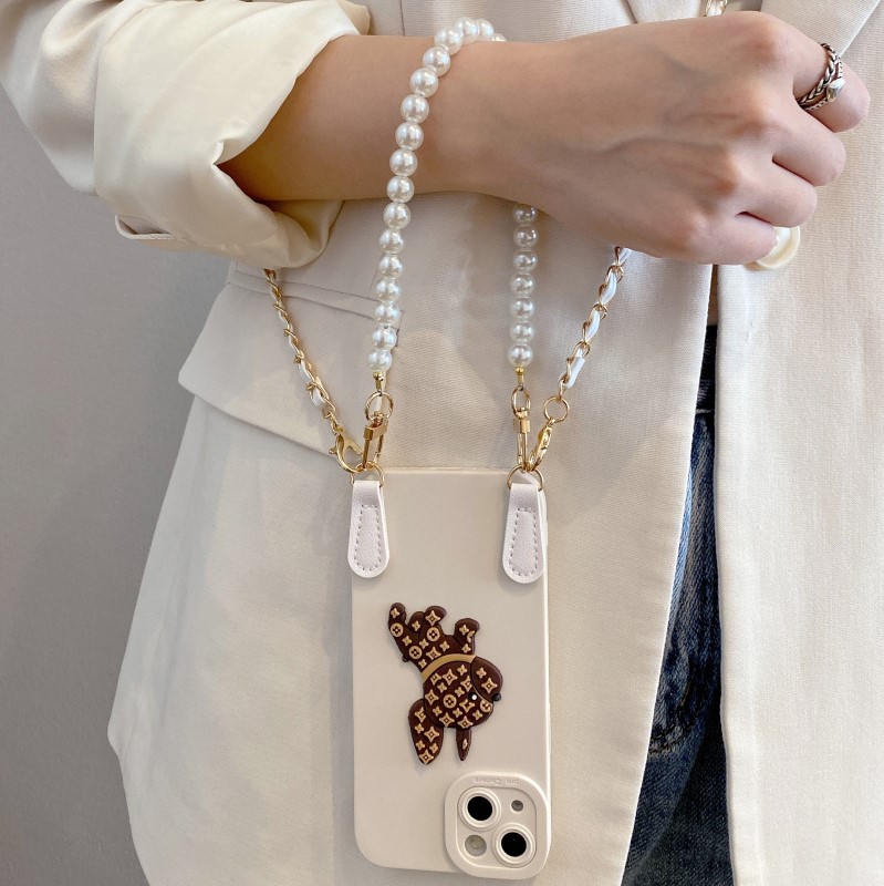 簡約法鬥犬手提式iPhone手機殼 可斜跨-FANYIACC