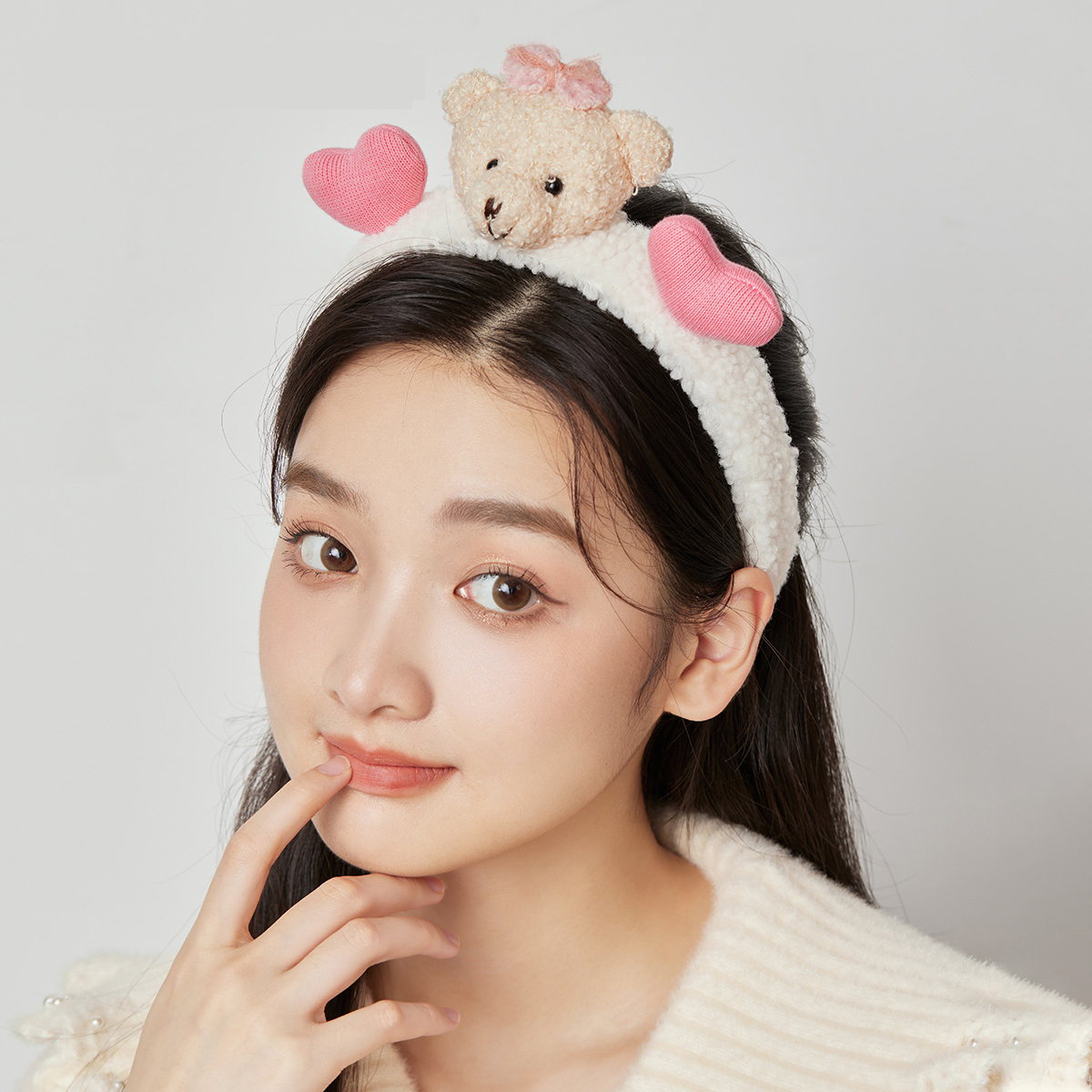 可愛毛絨小熊洗臉髮箍-FANYIACC