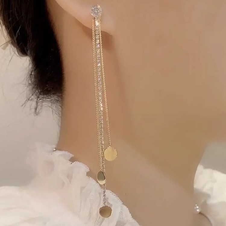 微鑲AB款蝴蝶流蘇耳環