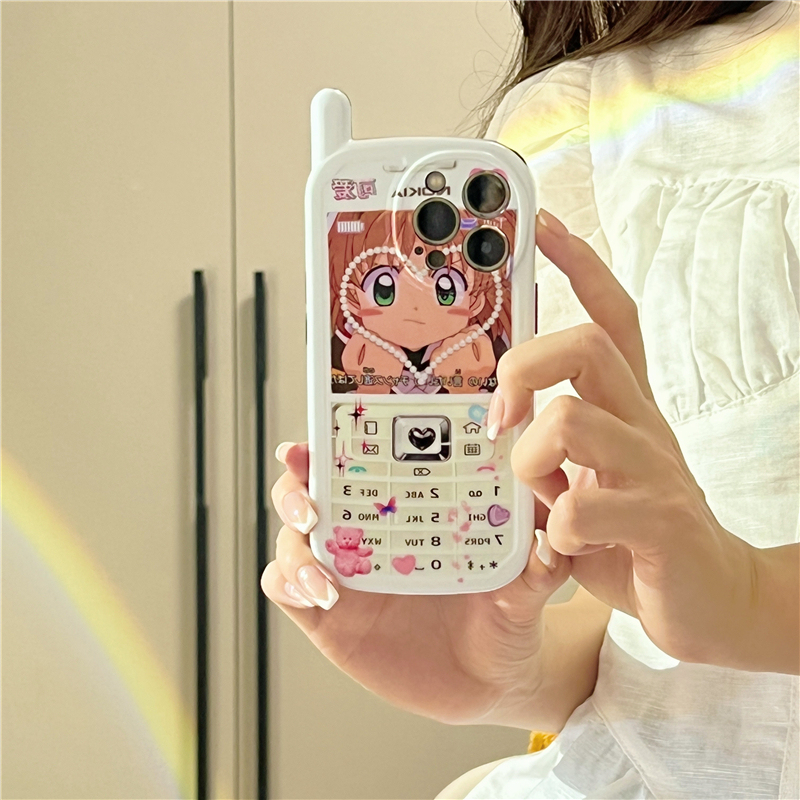 可愛卡通美少女大哥大手機保護殼