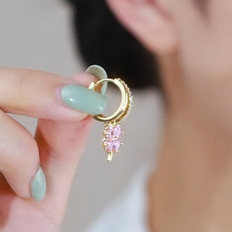 星辰之歌 | 粉色幸運草耳環