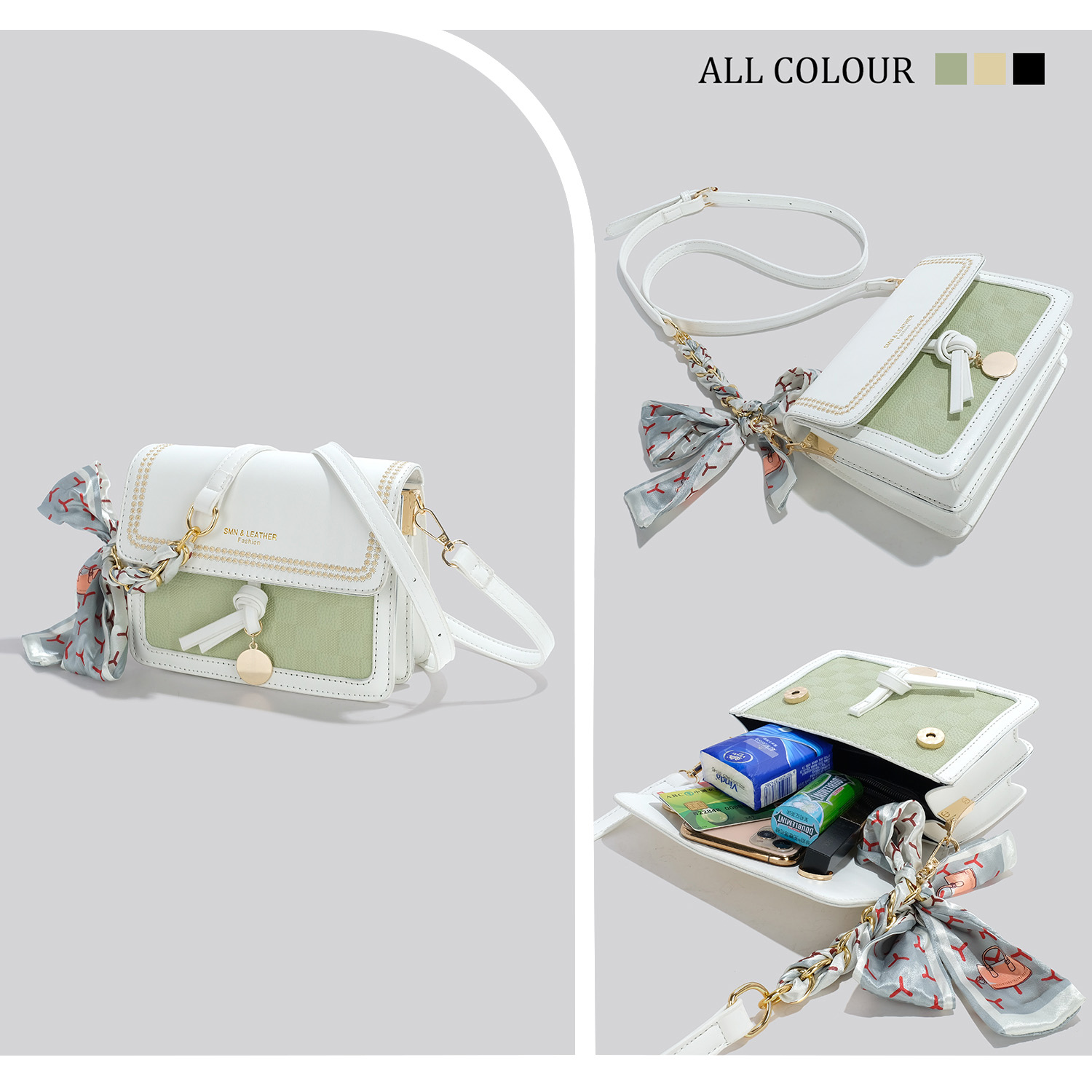 奶油小方包 斜跨女包