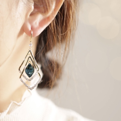 復古顯瘦港風水晶耳環