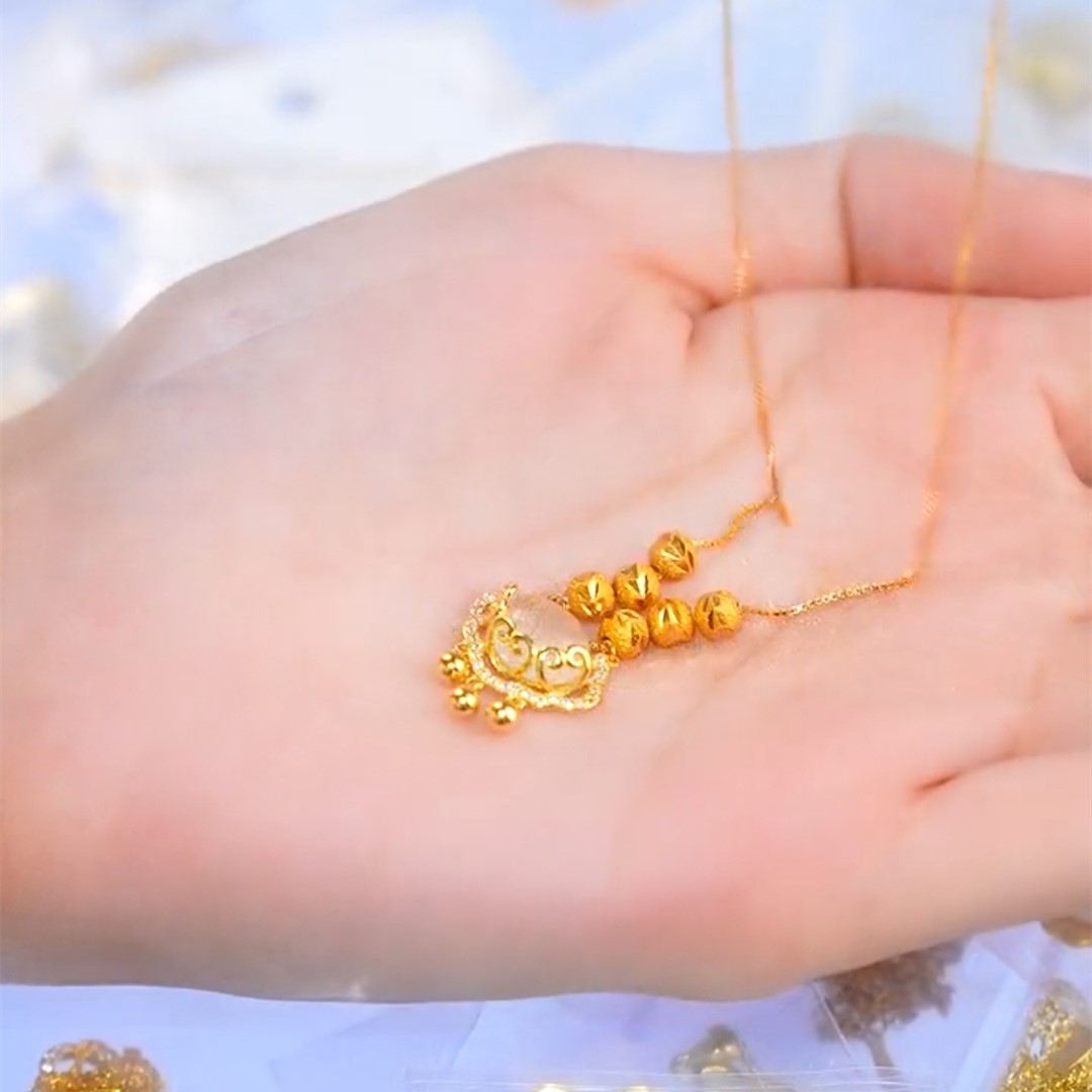 金色轉運珠平安鎖項錬-FANYIACC