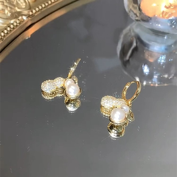 韓國設計感珍珠葫蘆耳環-FANYIACC