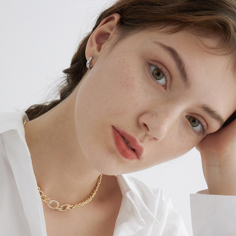 金色豆豆耳扣耳環-FANYIACC