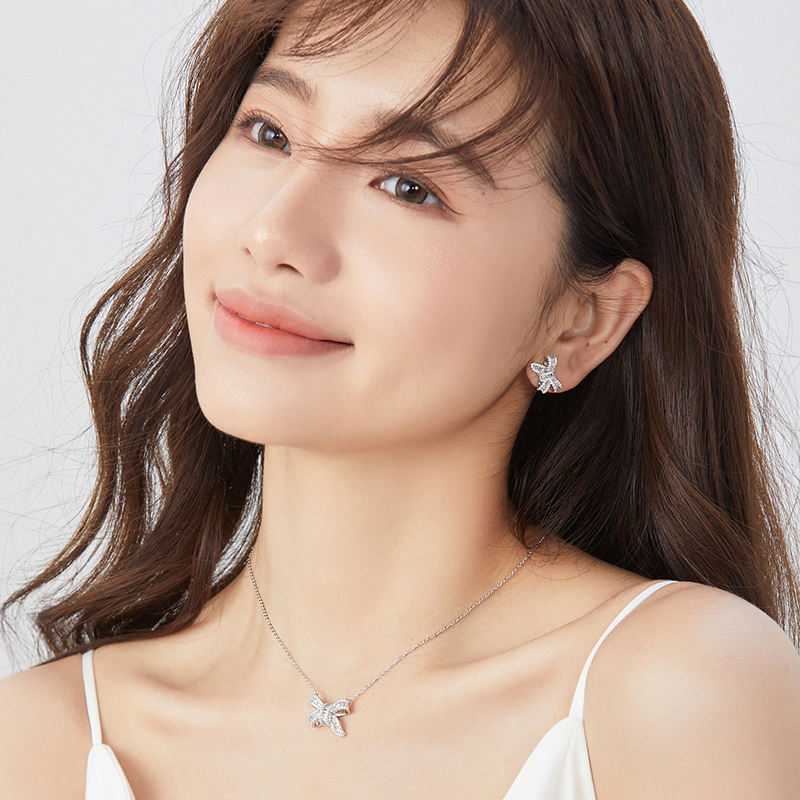 閃耀蝴蝶結耳針-FANYIACC