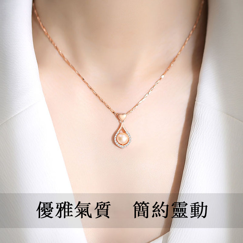 珍珠項錬純銀鎖骨錬    -FANYIACC