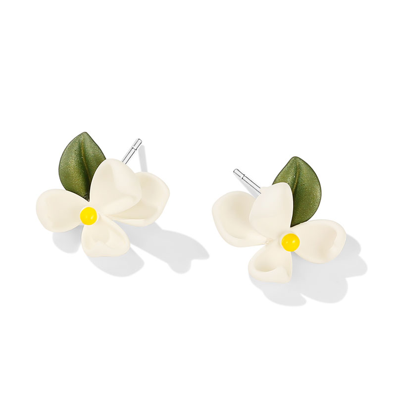 森系甜美梔子花耳環-FANYIACC