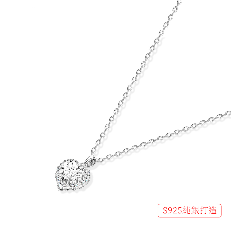 925純銀滿鑽愛心項錬-FANYIACC