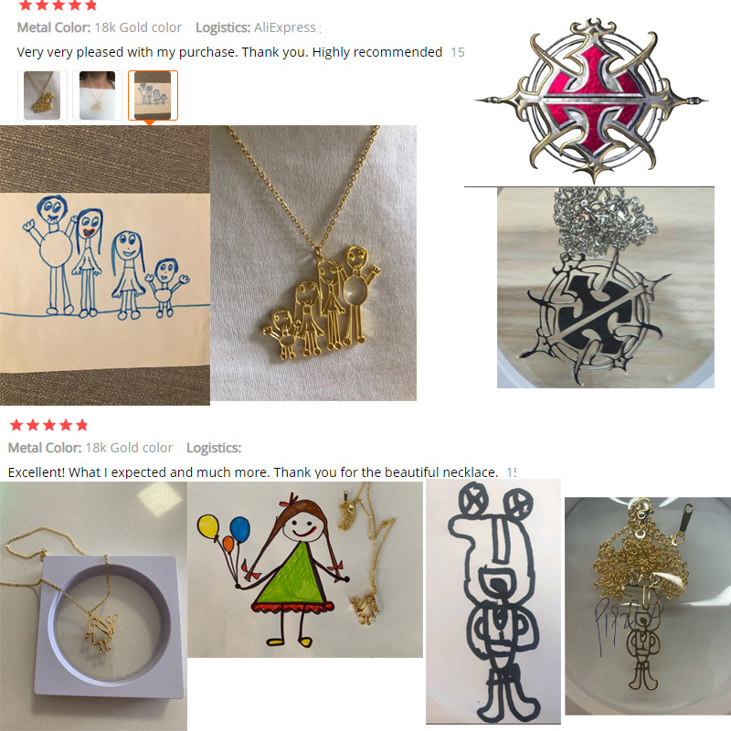 訂製款｜兒童DIY客製化 寶寶塗鴉手繪項錬鑰匙扣-FANYIACC