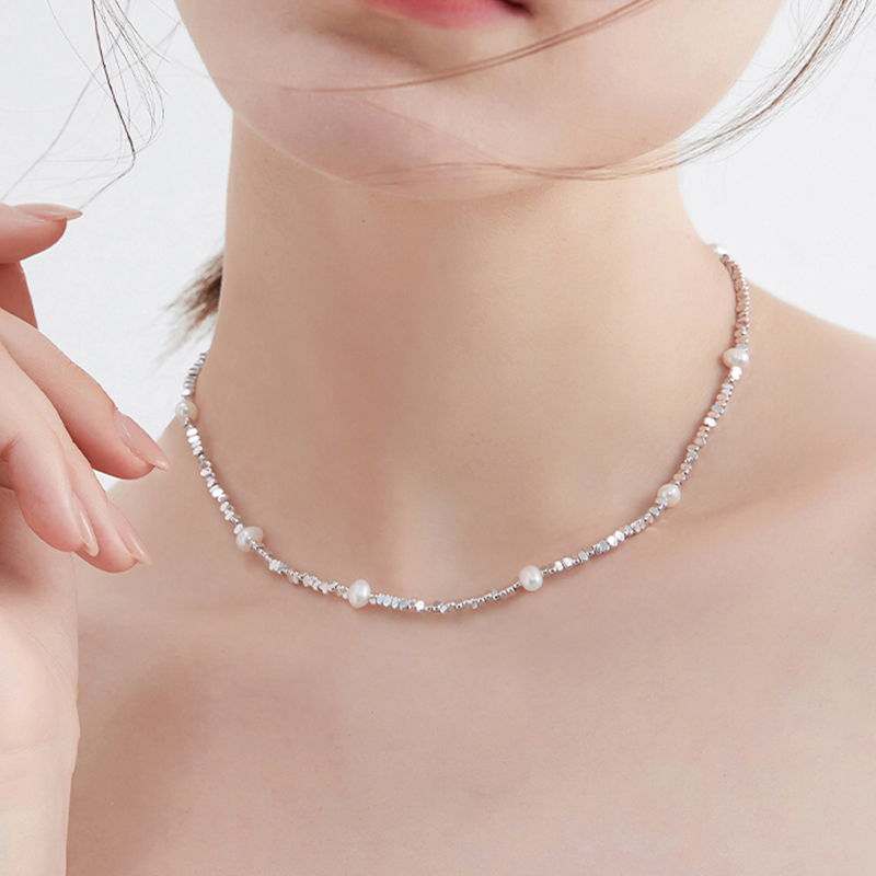 淡水珍珠碎銀子項錬-FANYIACC