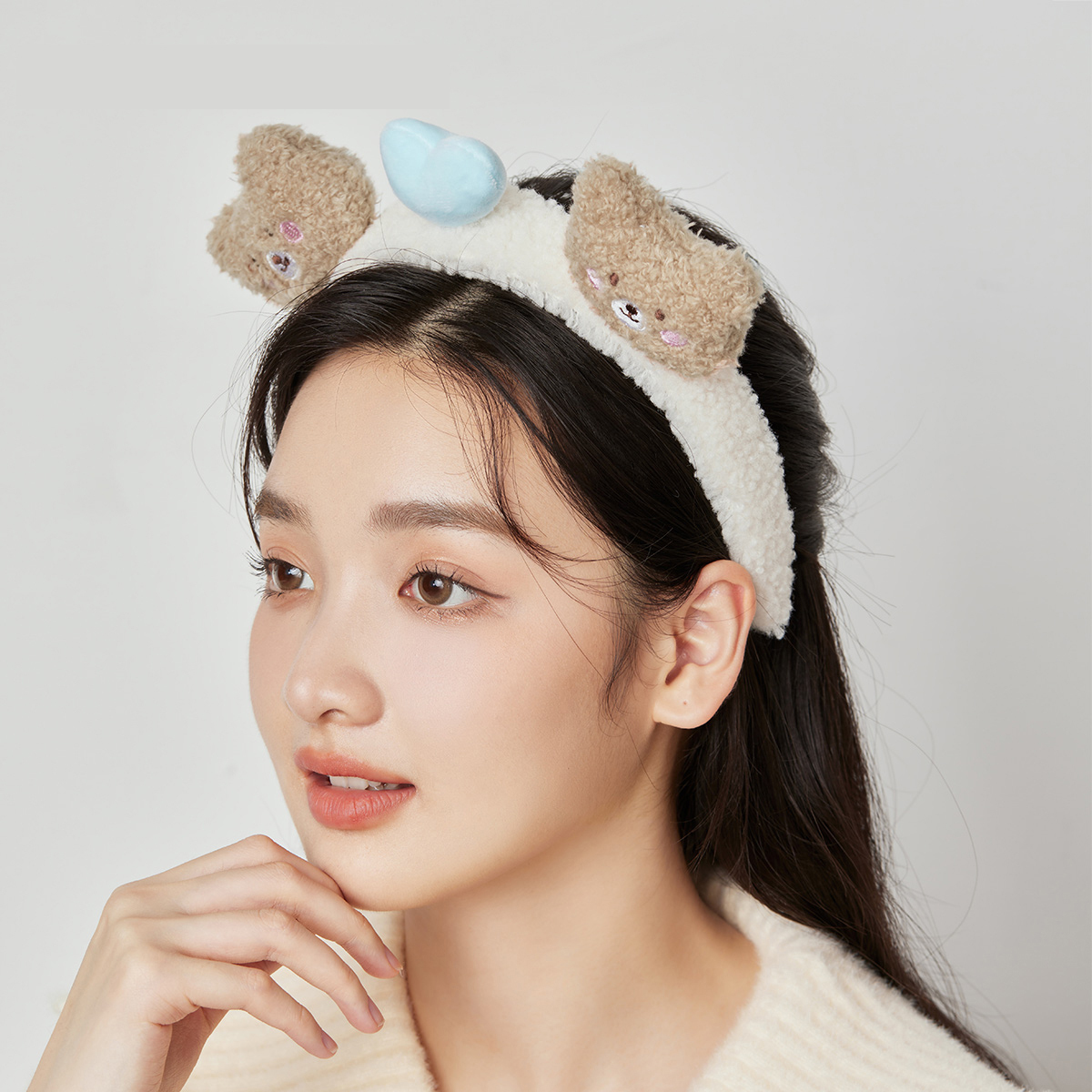 可愛毛絨小熊洗臉髮箍-FANYIACC