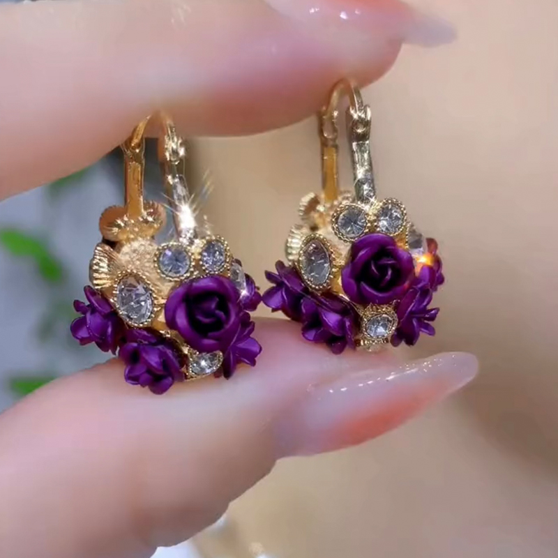 時尚玫瑰花耳環-FANYIACC