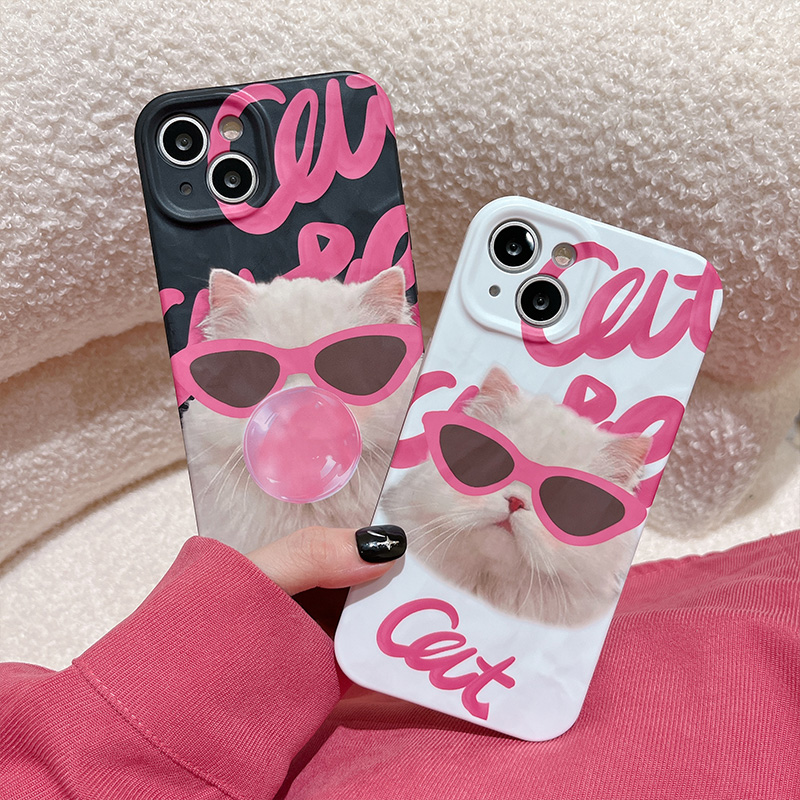 甜酷墨鏡貓咪iPhone手機保護殼-FANYIACC