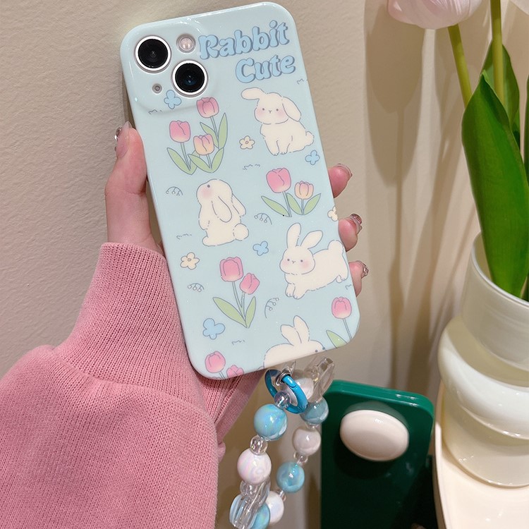 韓風ins小清新花朵兔子iPhone手機保護殼-FANYIACC