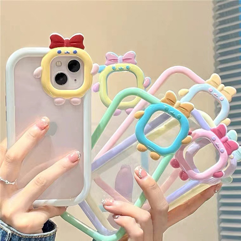 ins可愛小怪獸撞色iphone手機保護殼-FANYIACC