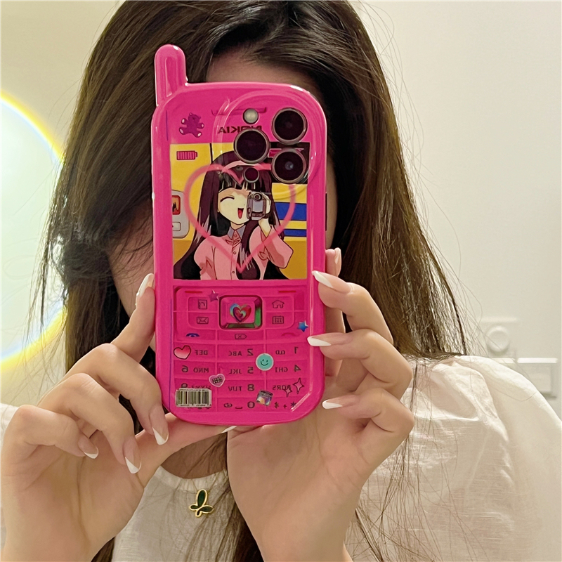 可愛卡通美少女大哥大手機保護殼