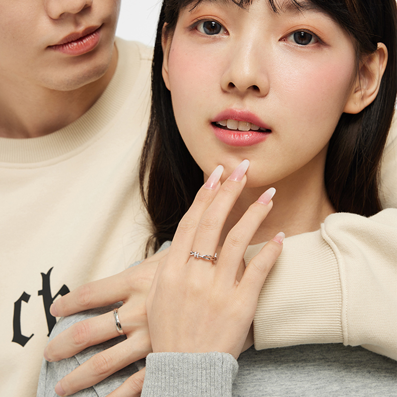 戀愛1+1 | 愛意交織情侶對戒S925銀   屬於我們的定情信物  