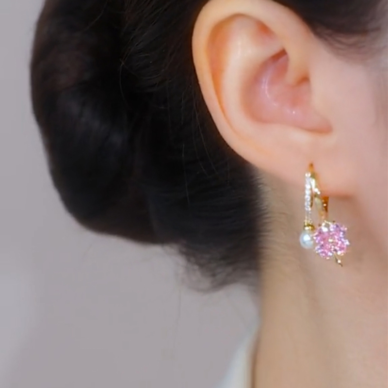 星辰之歌 | 粉色幸運草耳環