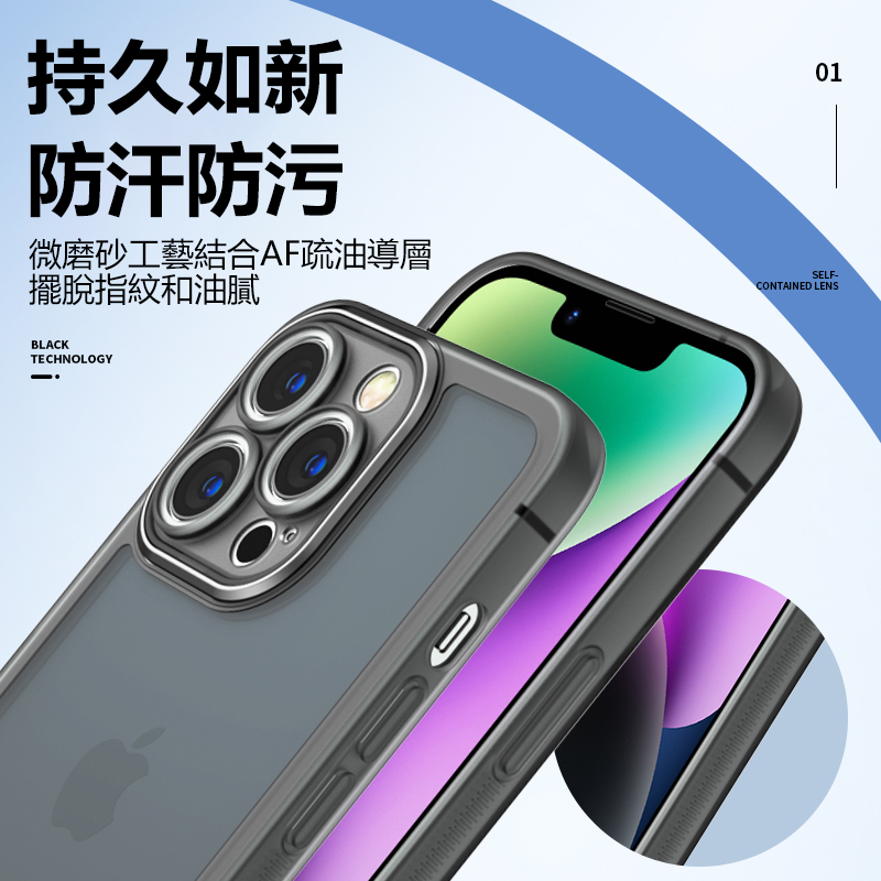新款半透明軟殼iPhone防指紋自帶鏡頭保護殼-FANYIACC