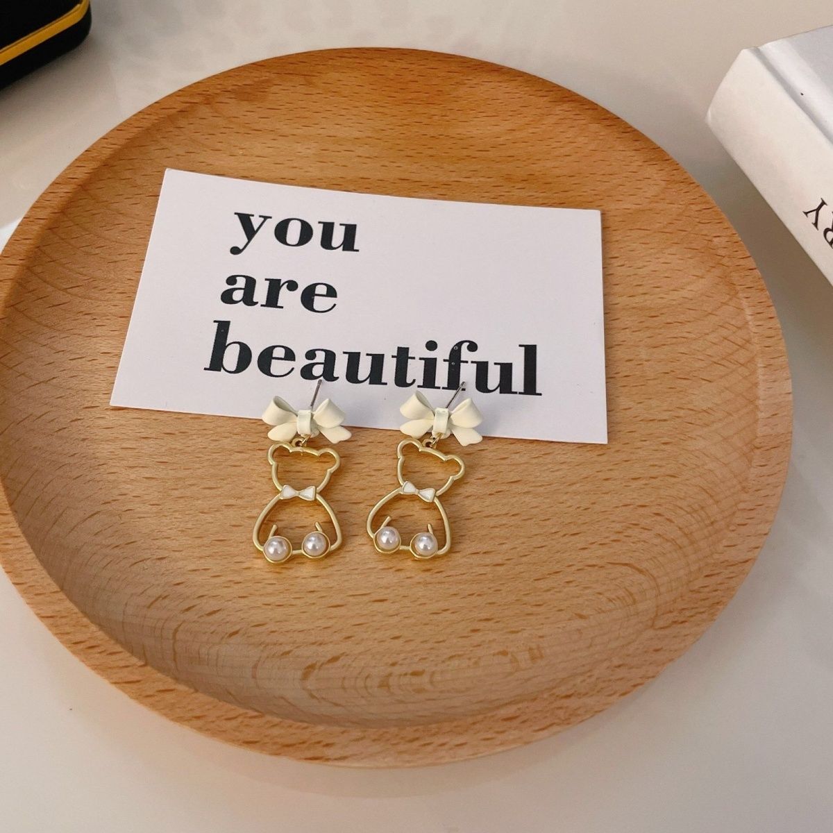 可愛卡通鏤空小熊耳環-FANYIACC