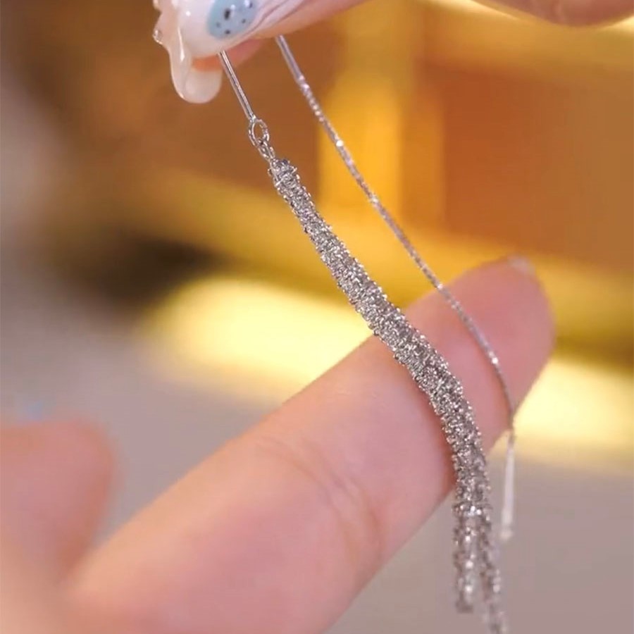 閃耀 滿天星流蘇耳環   -FANYIACC