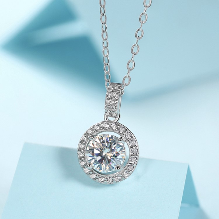 一克拉莫桑鑽項錬•禮物推薦-FANYIACC