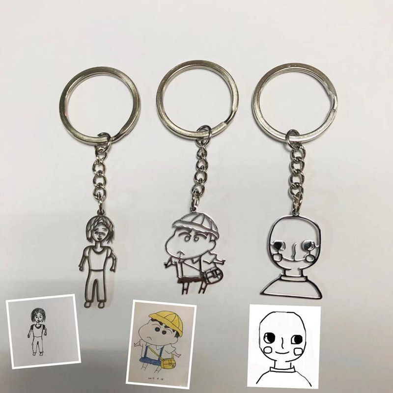 訂製款｜兒童DIY客製化 寶寶塗鴉手繪項錬鑰匙扣-FANYIACC